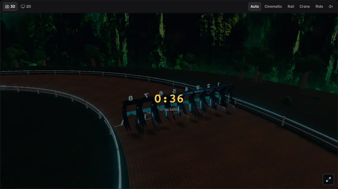 A Tilt Racing field running through the Canyon Day environment