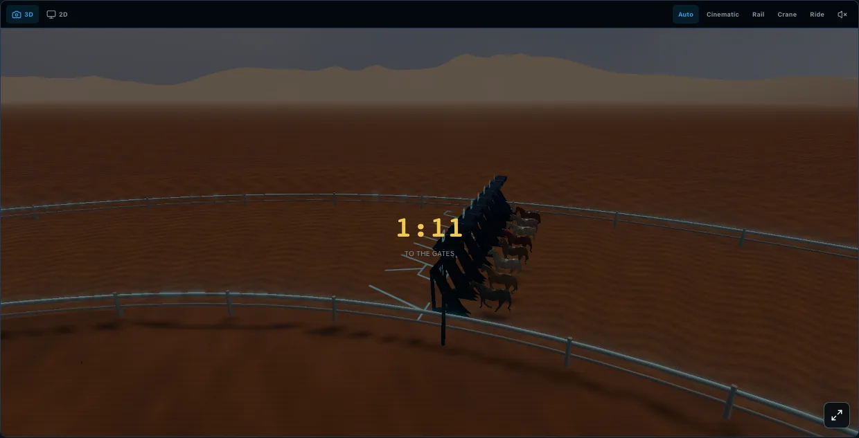 A Tilt Racing field running through the Dune Gold environment
